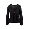 Secondhand Black Cardigan With Drawstring - '10s