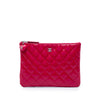 Chanel Small Quilted Patent Valentine Hearts O Case Clutch Secondhand