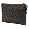 Fendi FF 1974 Coated Canvas and Leather Diagonal Clutch Secondhand