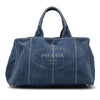 Secondhand Prada Large Denim Canapa Logo Tote