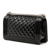 Chanel Old Medium Quilted Patent Acrylic Boy Flap Secondhand