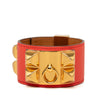 Hermès Epsom and Gold Plated Collier de Chien Bracelet Secondhand