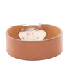 Hermès Barenia and Palladium Plated Super H Bracelet T4 Secondhand