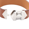 Hermès Barenia and Palladium Plated Super H Bracelet T4 Secondhand