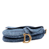 Dior Oblique Embroidered Denim Saddle Bag Secondhand