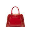 Prada Saffiano Vernice Pyramid Studded Frame Bag Secondhand