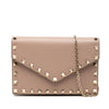 Valentino Pebbled Calfskin Rockstud Envelope Wallet on Chain Secondhand