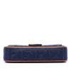 Fendi Zucca Embroidered Denim Baguette Satchel Secondhand