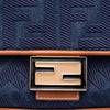 Fendi Zucca Embroidered Denim Baguette Satchel Secondhand