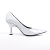 MAISON MARGIELA MM6 9 cm Laminated Leather Pumps in Silver, Size 37 EU Secondhand
