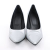 MAISON MARGIELA MM6 9 cm Laminated Leather Pumps in Silver, Size 37 EU Secondhand