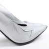 MAISON MARGIELA MM6 9 cm Laminated Leather Pumps in Silver, Size 37 EU Secondhand
