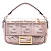 Fendi Mini Zucca Embossed Metallic Leather Baguette Satchel Secondhand