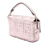 Fendi Mini Zucca Embossed Metallic Leather Baguette Satchel Secondhand