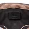Fendi Mini Zucca Embossed Metallic Leather Baguette Satchel Secondhand
