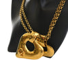 Chanel CC Gold Plated Double Heart Pendant Necklace Secondhand
