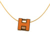 Secondhand Hermès Gold Plated Lacquered Cage d H Pendant Necklace