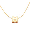 Secondhand Hermès Gold Plated Lacquered Cage d H Pendant Necklace