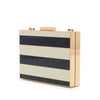 Valentino Striped Enamel and Gold Plated Box Minaudiere Clutch on Chain Secondhand