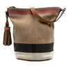 Burberry Mini Mega Check Canvas Ashby Tassel Bucket Bag Secondhand