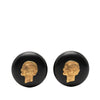 Chanel Resin and Gold Plated Mademoiselle Button Clip On Earrings Secondhand