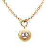 Chanel Gold Plated CC Round Pendant Necklace Secondhand