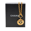 Chanel Gold Plated CC Round Pendant Necklace Secondhand