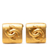 Chanel CC Gold Plated Diamond Clip On Earrings Secondhand