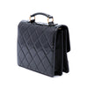 Chanel CC Quilted Patent Accordion Pushlock Top Handle Flap Secondhand