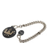 Prada Saffiano and Brass Robot Chain Brooch Secondhand
