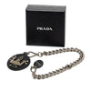 Prada Saffiano and Brass Robot Chain Brooch Secondhand