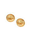 Chanel CC Gold Plated Button Clip On Earrings Secondhand