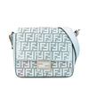 Fendi Medium Zucca Perforated Leather Baguette Messenger Bag Secondhand