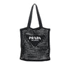Prada Raffia Effect Crochet Embroidered Logo Tote Secondhand