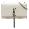 Saint Laurent Medium Croc Embossed Leather Monogram Kate Tassel Crossbody Secondhand