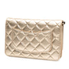 Secondhand Chanel CC Quilted Metallic Lambskin Wallet on Chain