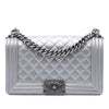 Chanel Old Medium Quilted Metallic Caviar Boy Flap Secondhand