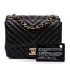 Chanel Mini Square Classic Chevron Lambskin Single Flap Secondhand