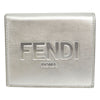Fendi Metallic Leather Logo Bifold Compact Wallet Secondhand