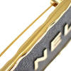 Chanel Gold Plated and Leather Logo Plate Pin Brooch Secondhand