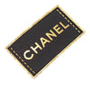 Chanel Gold Plated and Leather Logo Plate Pin Brooch Secondhand