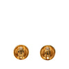 Chanel Gold Plated Logo Lettering Clip On Earrings Secondhand