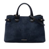 Burberry Medium Suede and Calfskin Banner Satchel Secondhand