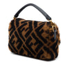 Fendi Mini Zucca Shearling Chain Baguette Satchel Secondhand