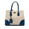 Prada Large Canapa and Saffiano Double Satchel Secondhand