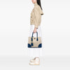 Prada Large Canapa and Saffiano Double Satchel Secondhand