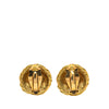 Chanel Gold Plated CC Quilted Round Clip On Earrings Secondhand