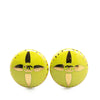 Chanel Gold Plated and Resin CC Round Clip On Earrings Secondhand