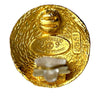 Chanel CC Gold Plated Round Clip On Earrings Secondhand