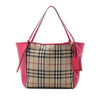Secondhand Burberry Small Haymarket Check Coated Canvas and Calfskin Canterbury Tote
